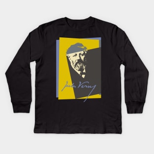 Science Fiction Visionary - Jules Verne Portrait 4 Kids Long Sleeve T-Shirt